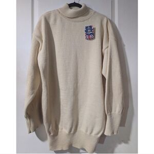 Niffi | Oversized Unisex British Wool Turtleneck In Cream